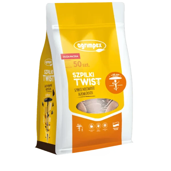 Szpilki do włókniny Twist Agrimpex  50szt czarna